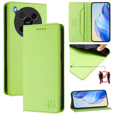 Obrázek produktu pro Kožené pouzdro pro ZTE Blade V70 Max/nubia V70 Max, flipové pouzdro s přihrádkami na karty, peněženkou a stojánkem Zelený
