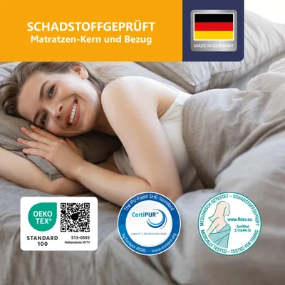 Produktbild von Kaltschaummatratze BeCo Grand Relax, 25 cm Komforthöhe,  Germany - Größe: 90 x 200 cm, Härtegrad: H2 (0 kg - 100 kg)