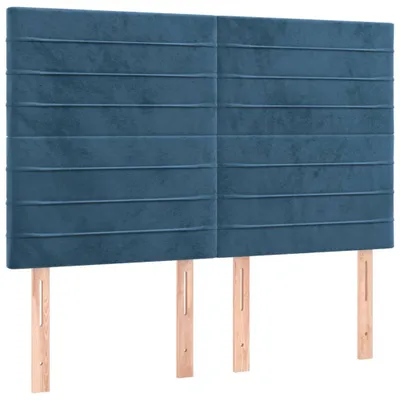 Produktbild von vidaXL Kopfteil Dunkelblau 144x5x118/128 cm Samt