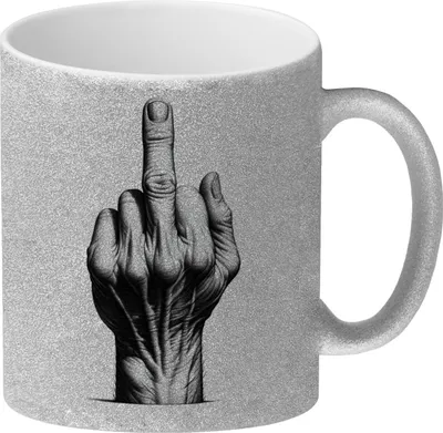 Produktbild von Mittelfinger Glitzer-Kaffeebecher