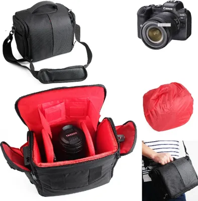 Produktbild von K-S-Trade Kompatibel mit Canon EOS R6 Kameratasche Fototasche Schultertasche Zubehör Tasche einteilbare Trennwänden für Systemkamera, DSLR DSLM