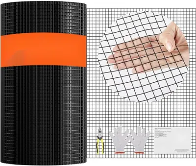 Obrázek produktu pro Drát pro voliéry v roli 1,06 mm - 61 x 3048 cm - Zahradní plot pro kurníky a králíky - Drátěný plot s vinylovou povrchovou úpravou - Ohrada pro hady a drůbež