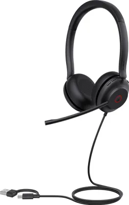 Produktbild von Yealink UH35 Dual UC USB-C/A Headset, Kabelgebunden, 20 - 20000 Hz, Büro/Callcenter, 139,5 g, Kopfhörer, Schwarz