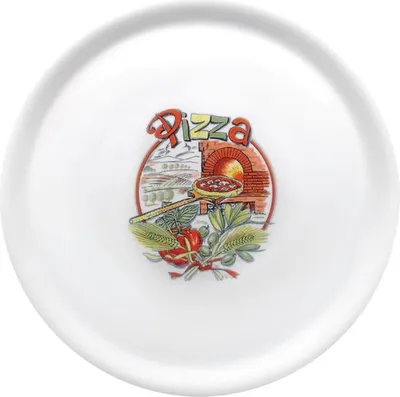 Produktbild von Saturnia Napoli Pizzateller - 31cm - 12 Teller - mit "Pizza"-Verzierung