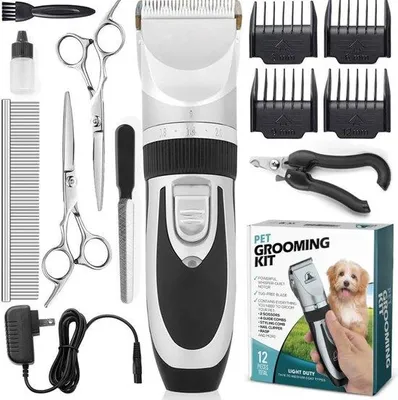 Immagine prodotto di Set professionale per toelettatura cani - Set tutto-in-uno - Set senza fili per pelo folto