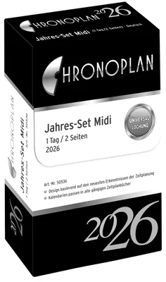 Produktbild von Chronoplan 50536, Jahresset, 2026, Midi, weiß