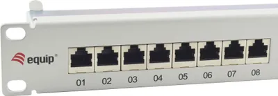 Immagine prodotto di Pannello patch schermato Equip a 24 porte Cat.6A, grigio chiaro