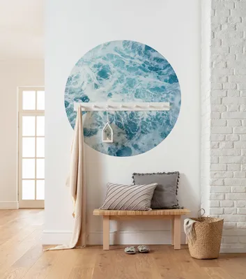Produktbild von Komar Vlies Fototapete rund und selbstklebend "Ocean Twist" - Größe: 125 x 125 cm (Breite x Höhe) - 1 Stück