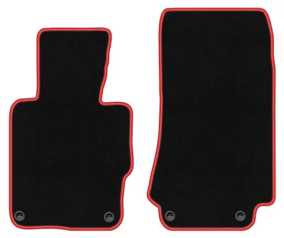 Productafbeelding van Velours automatten voor BMW Z3 E36/7 1997-2002 (cabrio) – 2-delig, zwart/rood, op maat – Wielganizator CARLUX