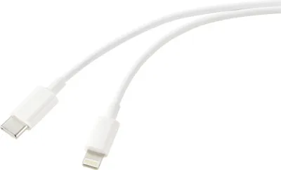 Produktbild von Renkforce RF-5724078, 1 m, Lightning, USB C, Männlich, Männlich, Weiß