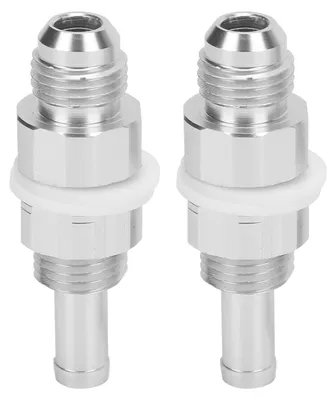 Image de Lot de 2 adaptateurs à embout cannelé AN6-5/16 en aluminium pour réservoir de pompe à carburant, compatibles avec les conduites de carburant en caoutchouc, plastique ou nylon