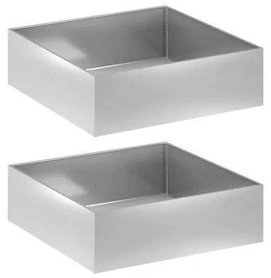 Obrázok produktu pre vidaXL Záhradné kvetináče, 2 kusy, strieborné, 80 x 80 x 30 cm