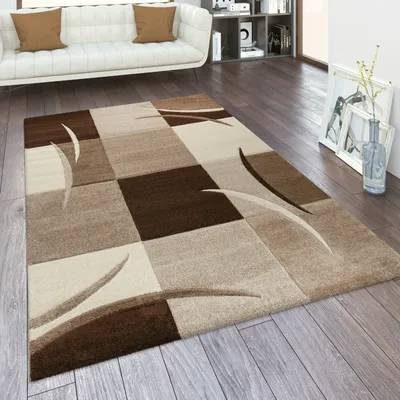 Immagine prodotto di Tappeto da salotto in vari colori e dimensioni Motivo a quadri Righe Design 3D Pelo corto Dimensioni 160x230 cm