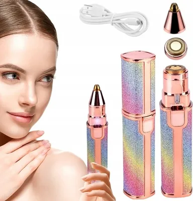 Produktbild von Frauen-Gesichts-Augenbrauen-Trimmer + USB-Kabel Enthaarungs-Rasierer