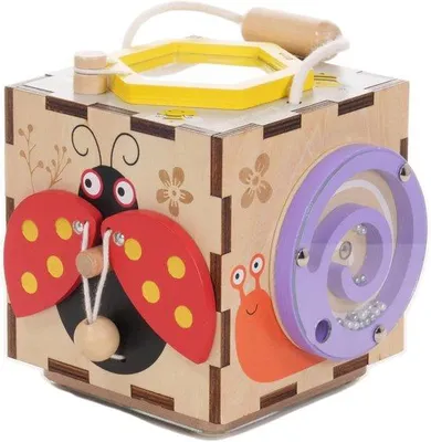 Productafbeelding van Houten Motoriek Dobbelsteen voor Jonge Kinderen - Educatief Speelgoed