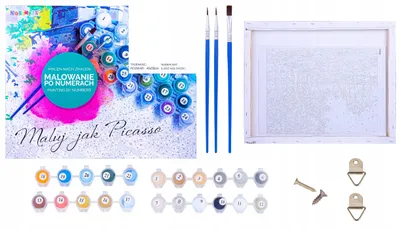 Image de Kit de peinture par numéros, motif : ville en hiver, dimensions : 40x50 cm