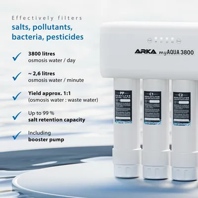 Imagen del producto de Sistema de ósmosis inversa - Filtro de agua - Purificador de agua - Ósmosis inversa - Ablandador de agua - 3800 litros por día
