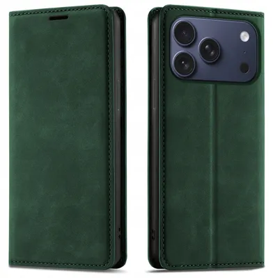 Zdjęcie produktu dla Etui Z Klapką Do Iphone 17 Pro | 18 Pro Zamykane Magnetyczne Skórzane Szkło