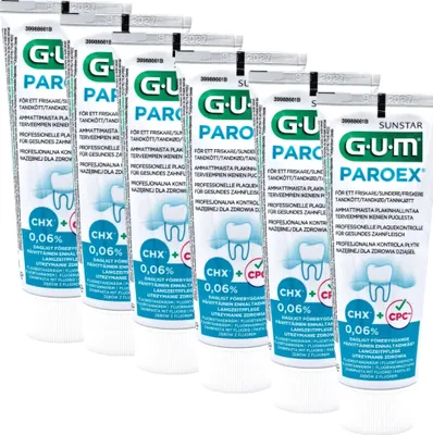 Produktbild von 6x GUM Paroex Gel Zahncreme 0,06% 75ml (6x 75ml)