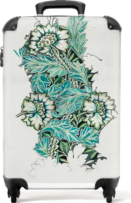 Produktbild von NoBoringSuitcases.com® Koffer Handgepäck Trolley Rollkoffer Kleine Reisekoffer mit 4 Rollen - Blumen - Pflanzen - Grünzeug - Kunst - Cabin Size < 55x40x23 cm & 55x40x20 cm - Fotokoffer - Kabinenkoffer - BoardgepäckHandgepäck Koffer 55x35x20 cm, 36L,