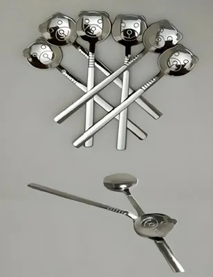 Image de Hermia Concept, d95, set de cuillères (6 pièces), 100 % ACIER INOXYDABLE, argent, 11 x 2,5 cm