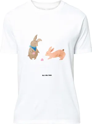 Produktbild von Mr. & Mrs. Panda Größe L T-Shirt Hasen Muschel - Weiß - Geschenk, Strand, BFF, Urlaub, Shirt, Muttertag, Tshirt, Best Friends, Ferien, Freundin, mit Spruch