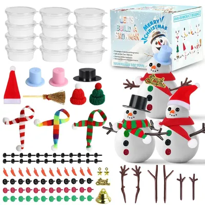 Produktbild von Modelliermasse Bastelset Knetmasse - Weihnachts-Schneemann - 12 Stück - Winter und Weihnachten