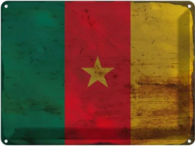 Produktbild von vianmo Blechschild 30x40 cm Kamerun Cameroon Flagge Fahne Wappen