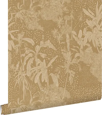 Produktbild von ESTAhome Tapete tropische Blätter Ockergelb 50 x 900 cm