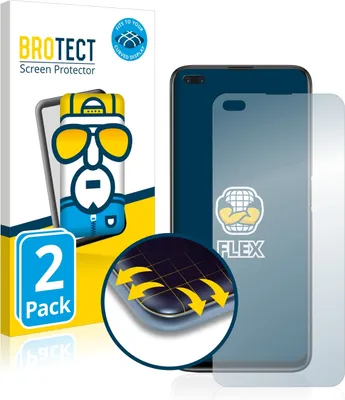 Produktbild von 2x BROTECT Fullscreen Schutzfolie für realme 6 Pro Displayschutz Folie Fullcover Klar Transparent