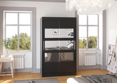 Obrázek produktu pro Skříň se zrcadlem 120 cm DADLIA - černá