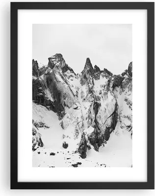 Produktbild von Gerahmtes Poster - Schwarzer Rahmen - Alpen Schnee Monochrom - 30x40 cm - Wand Bild - Wanddeko - Wandbilder - Kunstposter - Wandposter - Bilderrahmen - Bilder - Kunstdruck - P2BPA30x40-4405