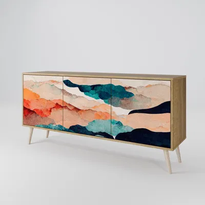 Immagine prodotto di Spacerebels cassettiera a 3 ante - credenza cassettiera - credenza alta - mobile armadio - soggiorno camera da letto - 57,5×164,5×42 (HxLxP)