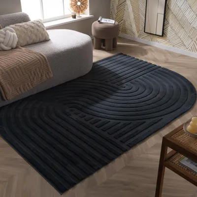 Image de Volero - Tapis irrégulier - Flowy Wavy Anthracite - 200x290 cm