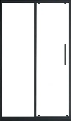 Produktbild von Schiebetür für Dusche in Schwarz matt im Industrial-Stil – 140 × 195 cm – TORONI