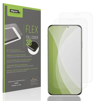 Produktbild von 2x Full Cover Schutzfolie matt für Apple iPhone 11 Pro Panzerfolie Anti-Shock