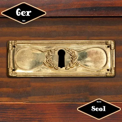 Produktbild von Schlüsselplatte,Serie "Seol",6er Pack  | Eisen in Messing gl. | H3,4xB9,8cm