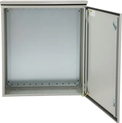 Image de Armoire électrique 60x60x20cm boîtier extérieur NEMA 4 IP65 boîtier électrique étanche à l'eau et à la poussière en acier au carbone laminé à froid avec charnière pour l'extérieur et l'intérieur avec protection contre la pluie
