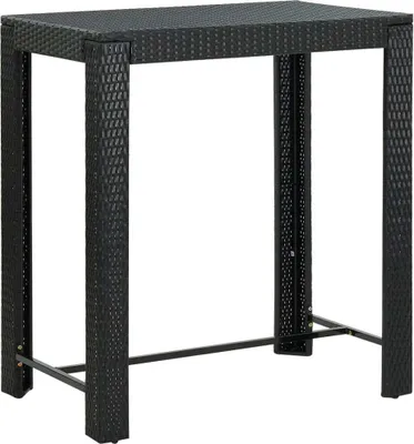 Image de Table de bar de jardin noire 100x60,5x110,5 cm Poly rotin