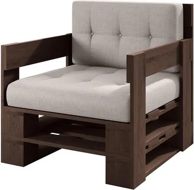 Produktbild von Lermowood Palettenmöbel Mp Sessel 80 x 60 x 30 cm Palisander | Europaletten Indoor und Outdoor Lounge Gartenmöbel Holz Gartenmöbel Set Lounge Möbel Terrasse Balkon Loft Stil Paletten