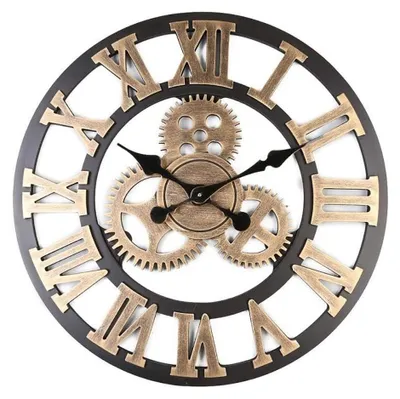 Immagine prodotto di Omgoods - Orologio da parete vintage, 60x60 cm, color oro