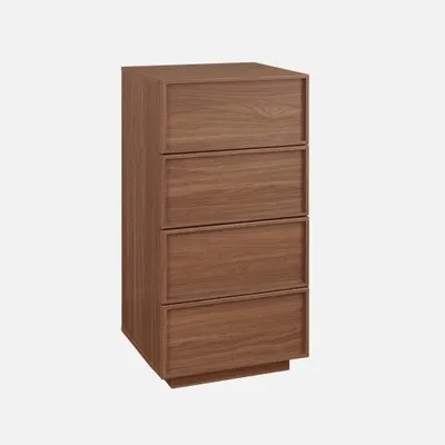 Produktbild von sweeek - Hochkommode 4 Schubladen Holzlook - Nussbaumfarben