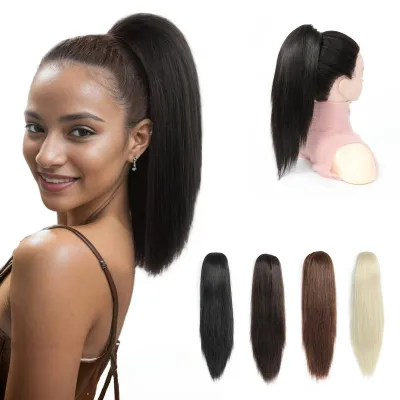 Produktbild von Kurze Pferdeschwanz Haarverlängerung mit Clip, Dunkelbraun