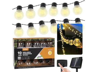 Obrázek produktu pro Solární zahradní girlanda 10 LED, světelný řetěz 3,8m