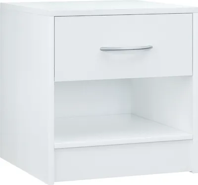 Produktbild von CASARIA® Nachttisch Weiß mit Schublade & Ablagefach Holz 41x39x28 cm, Nachtschrank Schlafzimmer Bett Nachtkästchen, moderne Kommode, einfache Montage