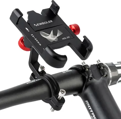 Image de Support universel pour téléphone portable à vélo, en alliage d'aluminium, pivotant à 360 degrés, pour téléphones de 3,5 à 6,5 pouces