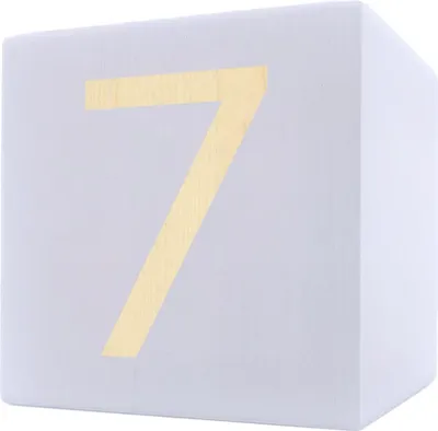 Produktbild von Holzbuchstabe Würfel, 5 x 5 cm, weiß, Zahl 7