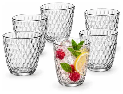 Imagen del producto de Conjunto de vasos Bormioli Rocco Slot, transparentes, de vidrio con relieve, de 290 ml, con 6 unidades