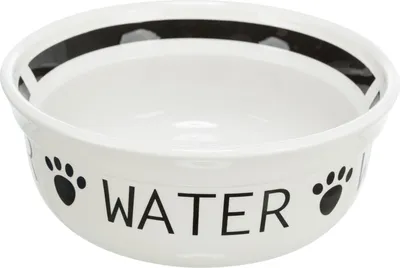 Produktbild von TRIXIE Keramiknapf - weiß/schwarz - 2,6 l/ø 25 cm