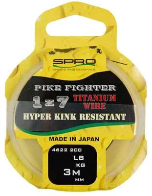 Produktbild von Spro Pike Fighter Titanium Wire 3m - Titanvorfach, Durchmesser/Tragkraft:0.21mm / 17lb / 7.7kg Tragkraft